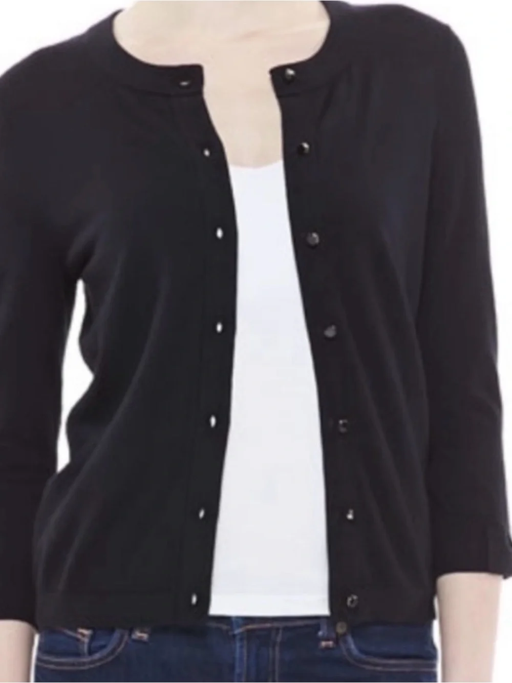 kate spade Somerset Bow Cuff Black Button Classic Cardigan size XL